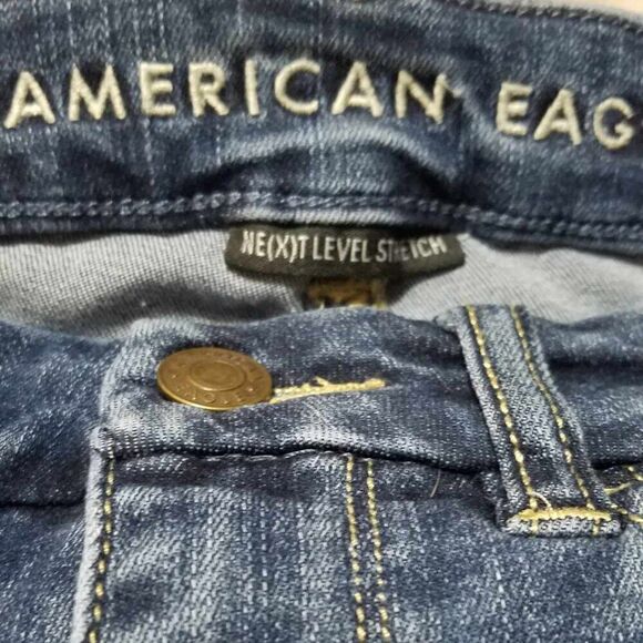 American Eagle Distressed Curvy Super Hi Rise Jeggings size 4 - Picture 4 of 12